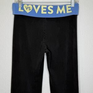 Vintage Y2K Victoria's Secret Yoga Flare Pants Medium XLong Logo Fold Over Waist